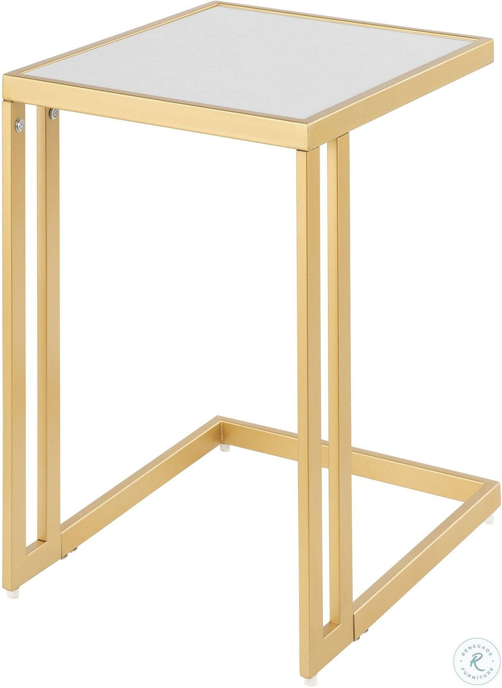 Gold Metal White Marble Side Table U919
