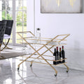 Gold Geometric Metal Bar Cart F861962