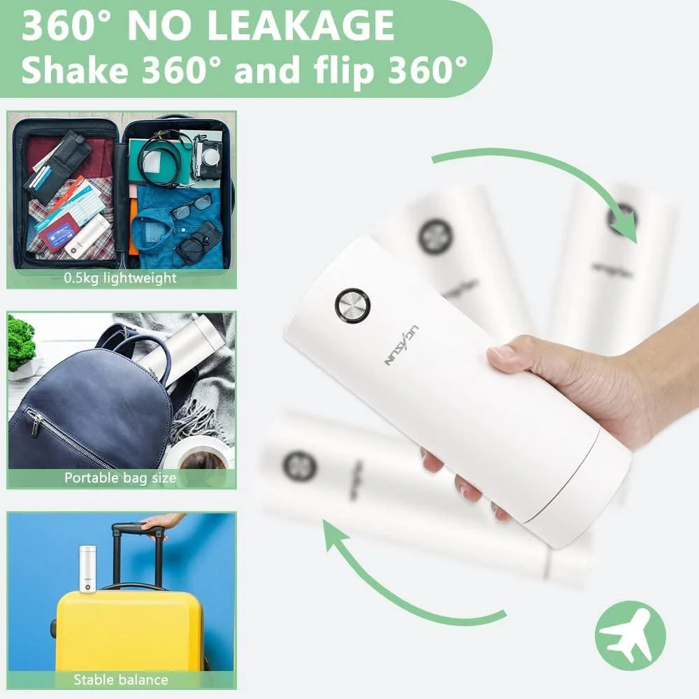 400ML Electric Travel Water Boiler Tea Cup WHITE EU K2692