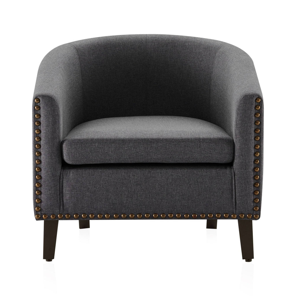 Beige Fabric Barrel Chair Y799