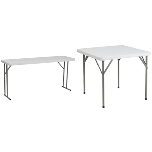 5' White Plastic Folding Training Table F577
