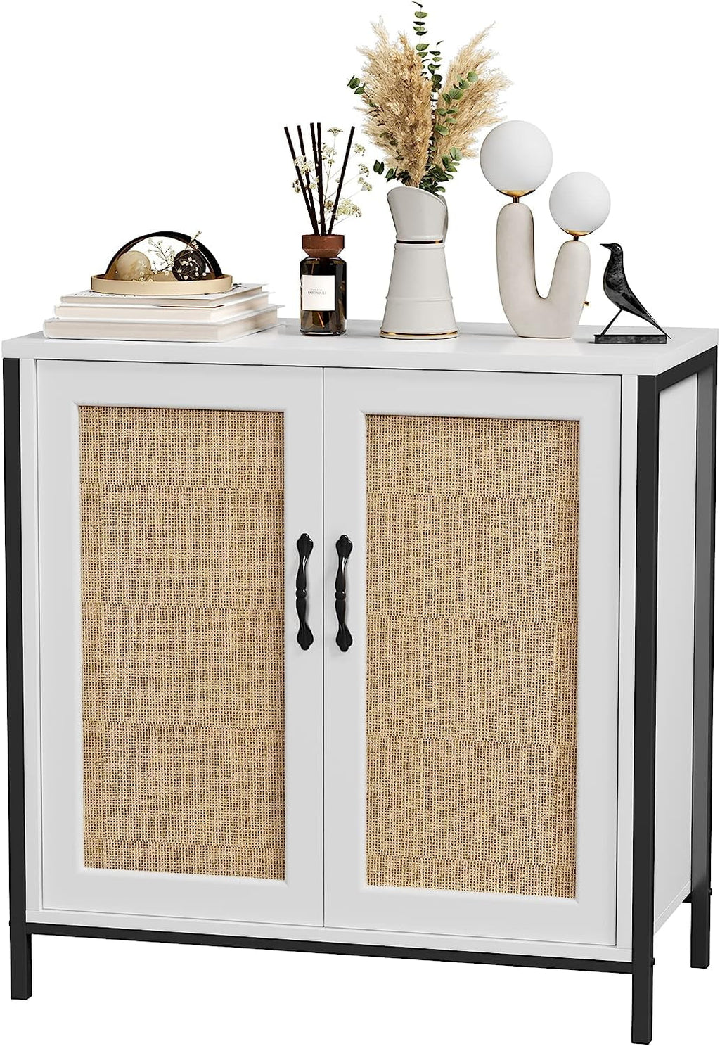 Rattan Cabinet with Doors and Shelves Z60622