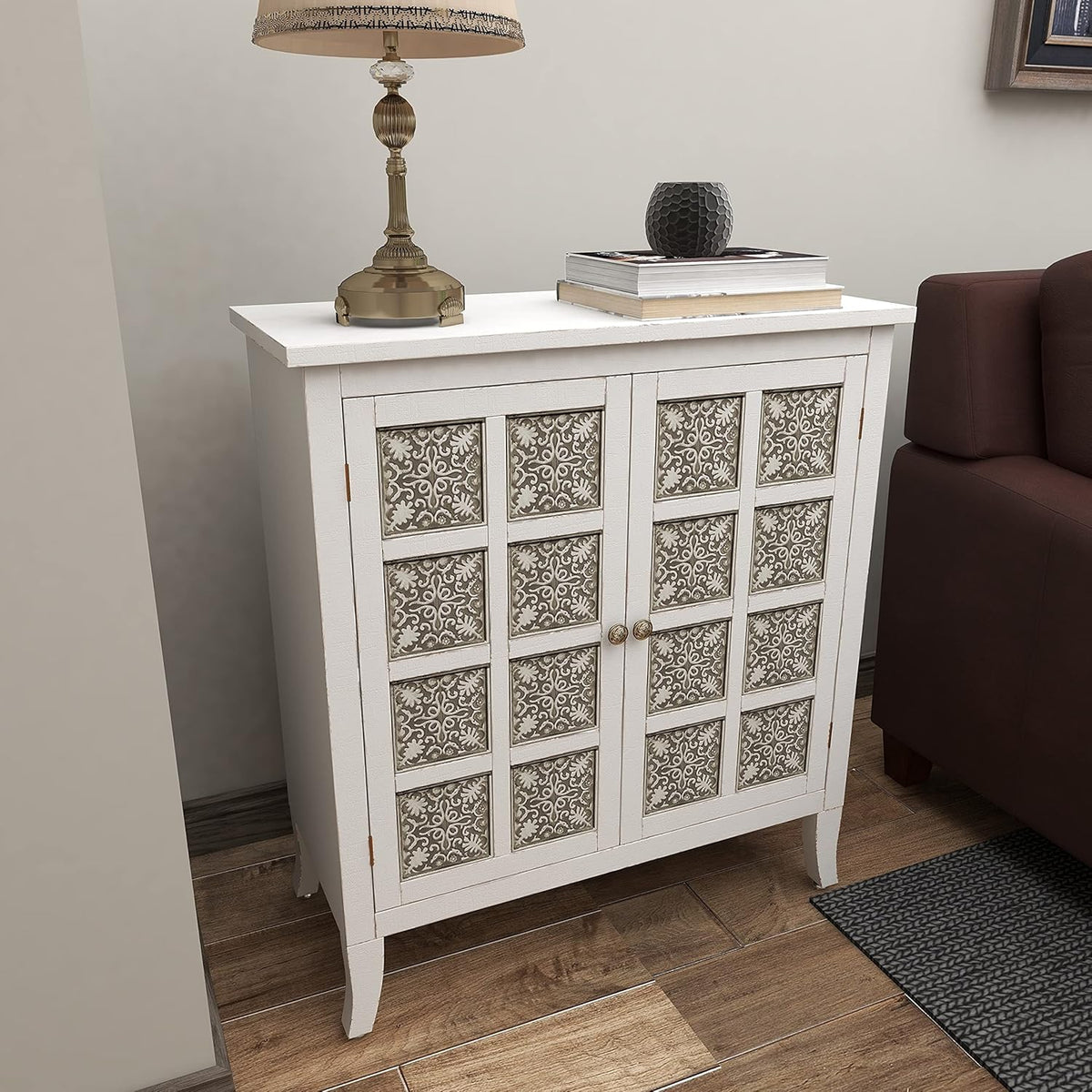 Modern Wood and Metal 2-Door Cabinet X64951