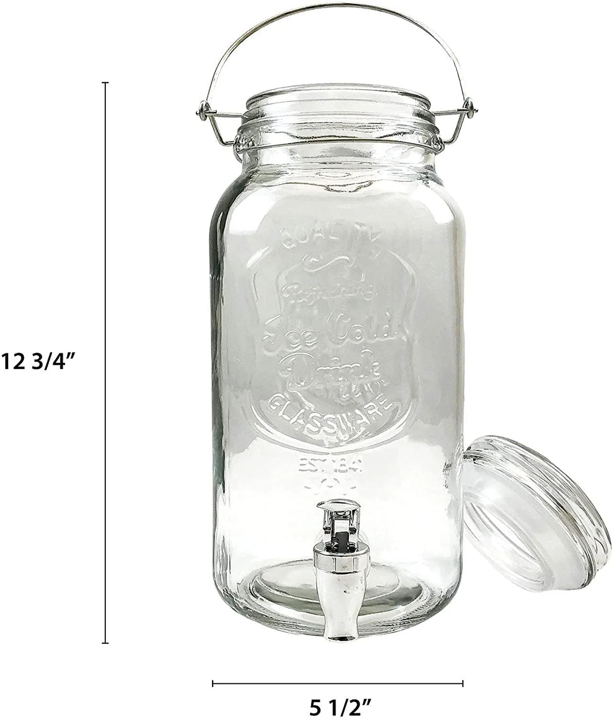 Set of 2 Glass Beverage Dispensers with Spigot S276