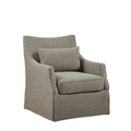 Beige Swivel Accent Armchair with Lumbar Pillow D422