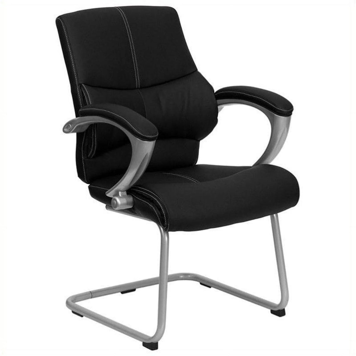 Black Leather Executive Office Guest Chair Q99602