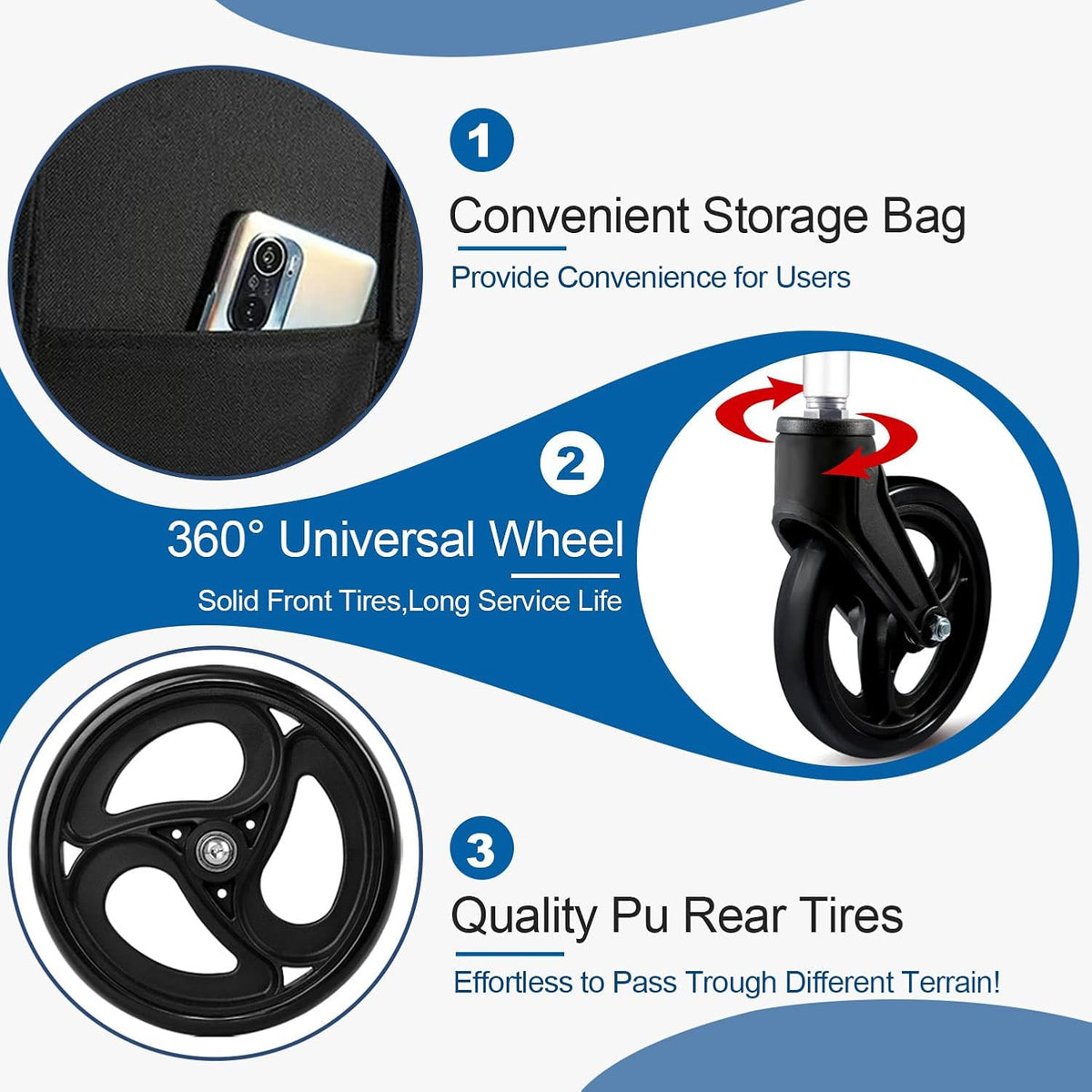 Ultra Light Folding Transport Wheelchair, 16lbs, Aluminum, Handbrakes, Support 220 Lbs G456