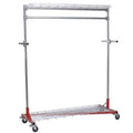 White Steel Rolling Garment Rack M312663