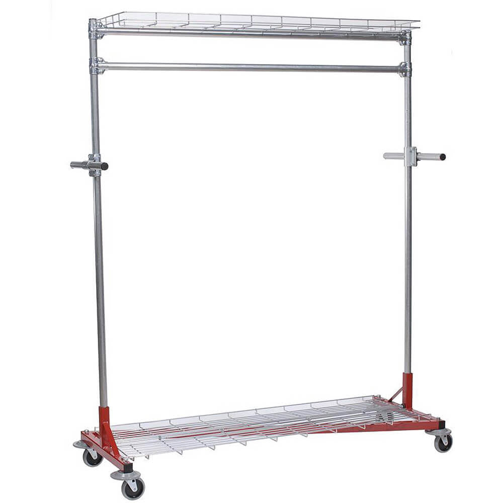 White Steel Rolling Garment Rack M312663