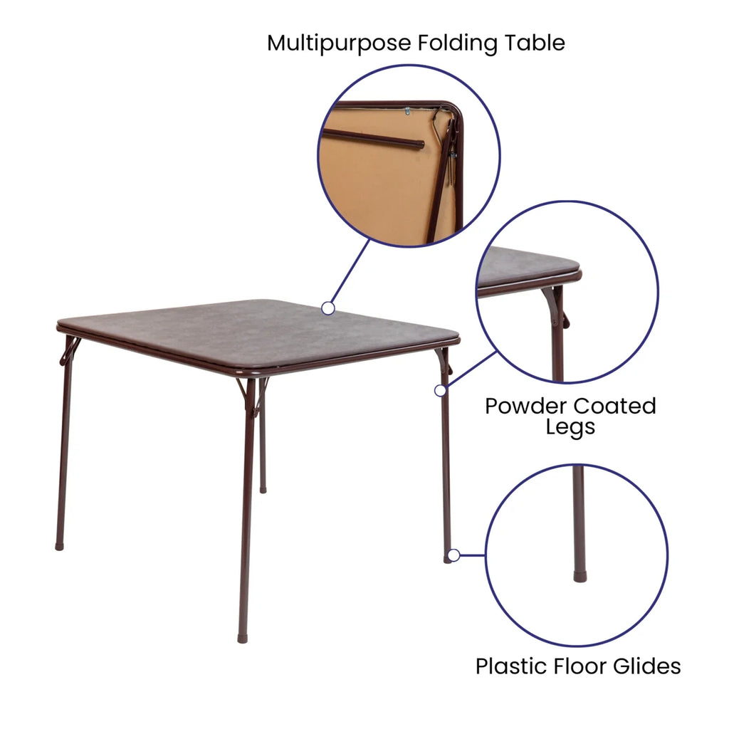 Brown Folding Card Table C5659