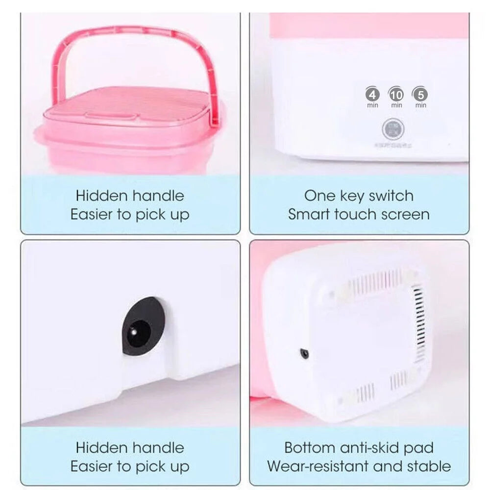Mini Folding Portable Washing Machine with Dryer Bucket Pink Q7643