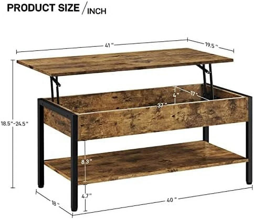 Lift Top Coffee Table with Hidden Compartment X48793