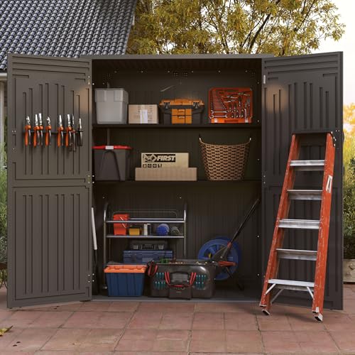 White 60 Cuft Plastic Outdoor Storage Shed E630833