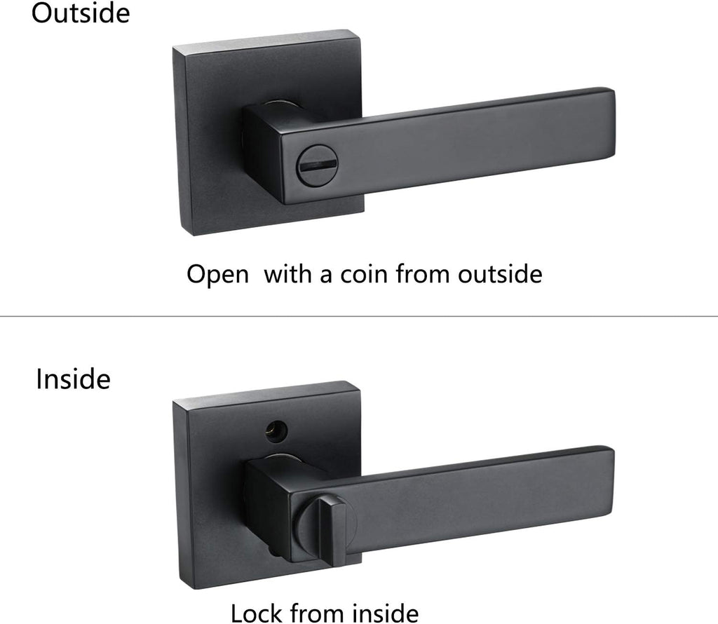 Matte Black Door Lock Lever Handle 4 Pack L968