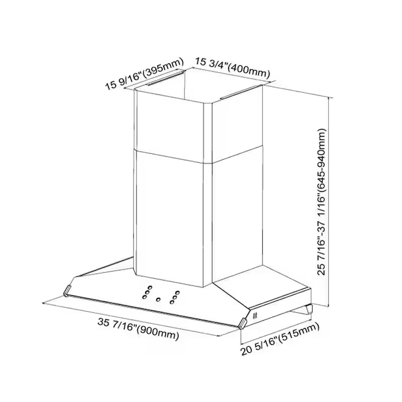 36 in. 1100 CFM Wall Mount Range Hood with Touchscreen W268279