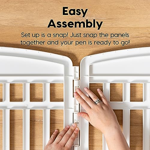 White 8-Panel Dog Playpen Y7200