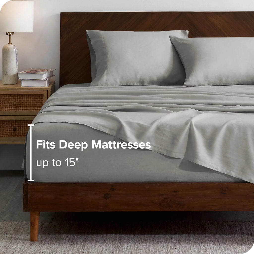 Linen Sheet Set Deep Pocket 4-Pieces Queen M19853