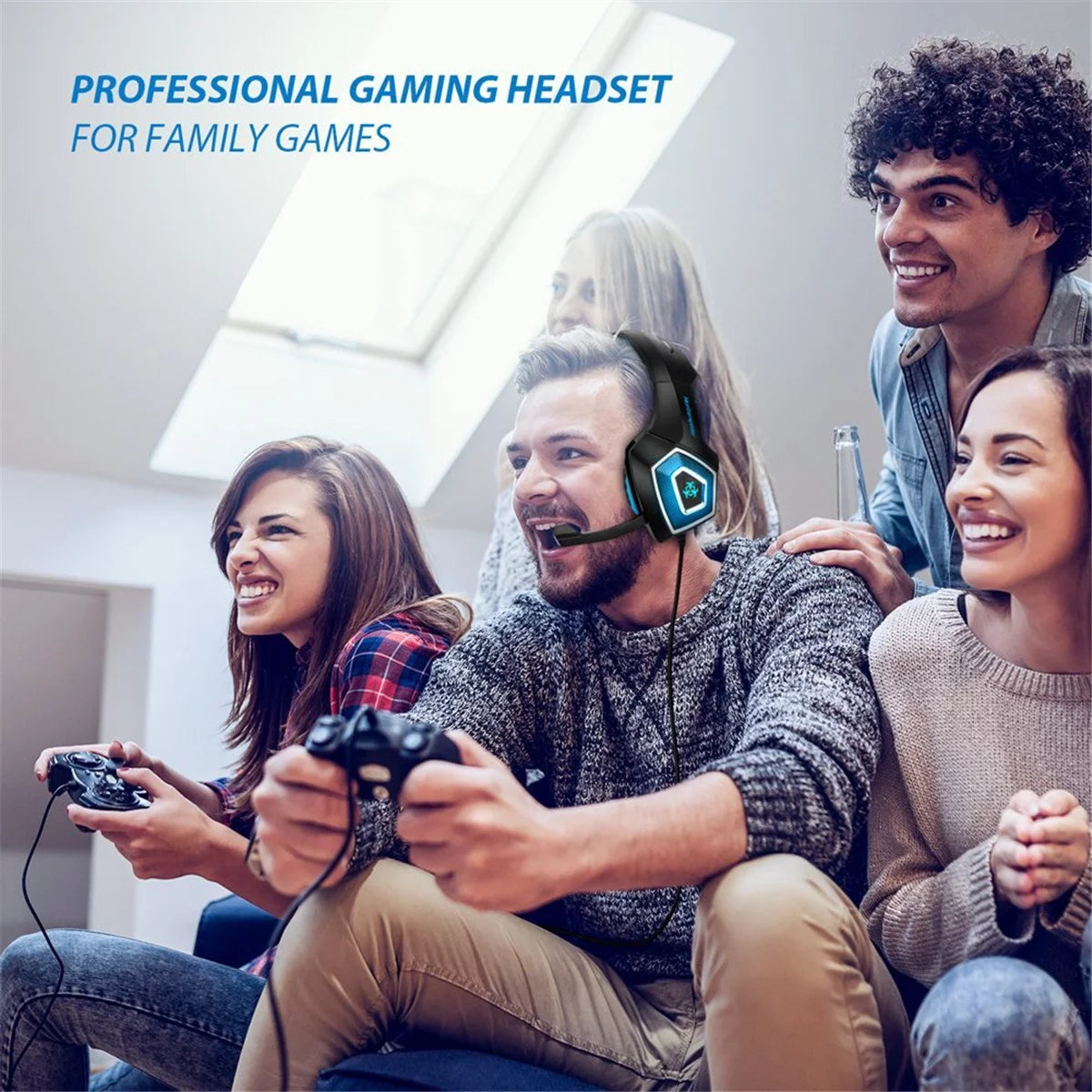 Gaming Headset with Mic, Over Ear 3.5mm Noise Canceling LED K5901