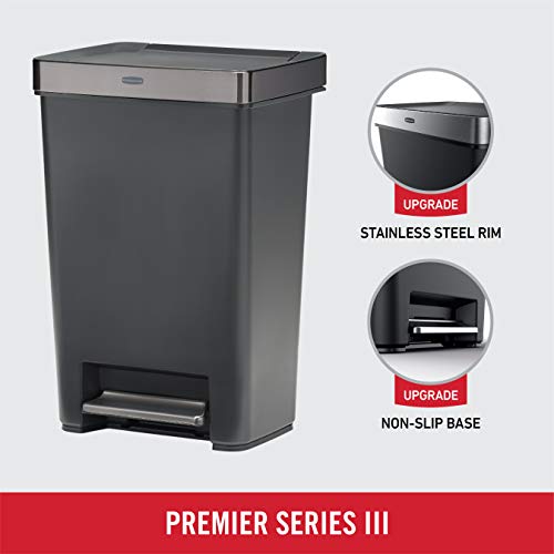 Charcoal 12.4 Gallon Stainless Steel Step-On Trash Can V175375