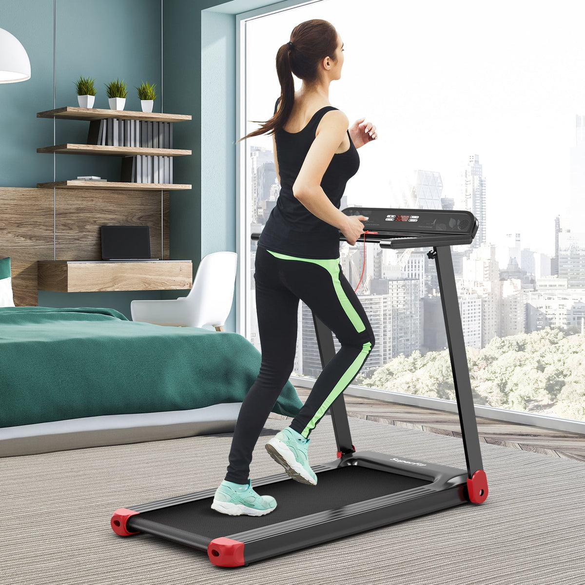 Electric Treadmill Compact Walking Running Machine S534611