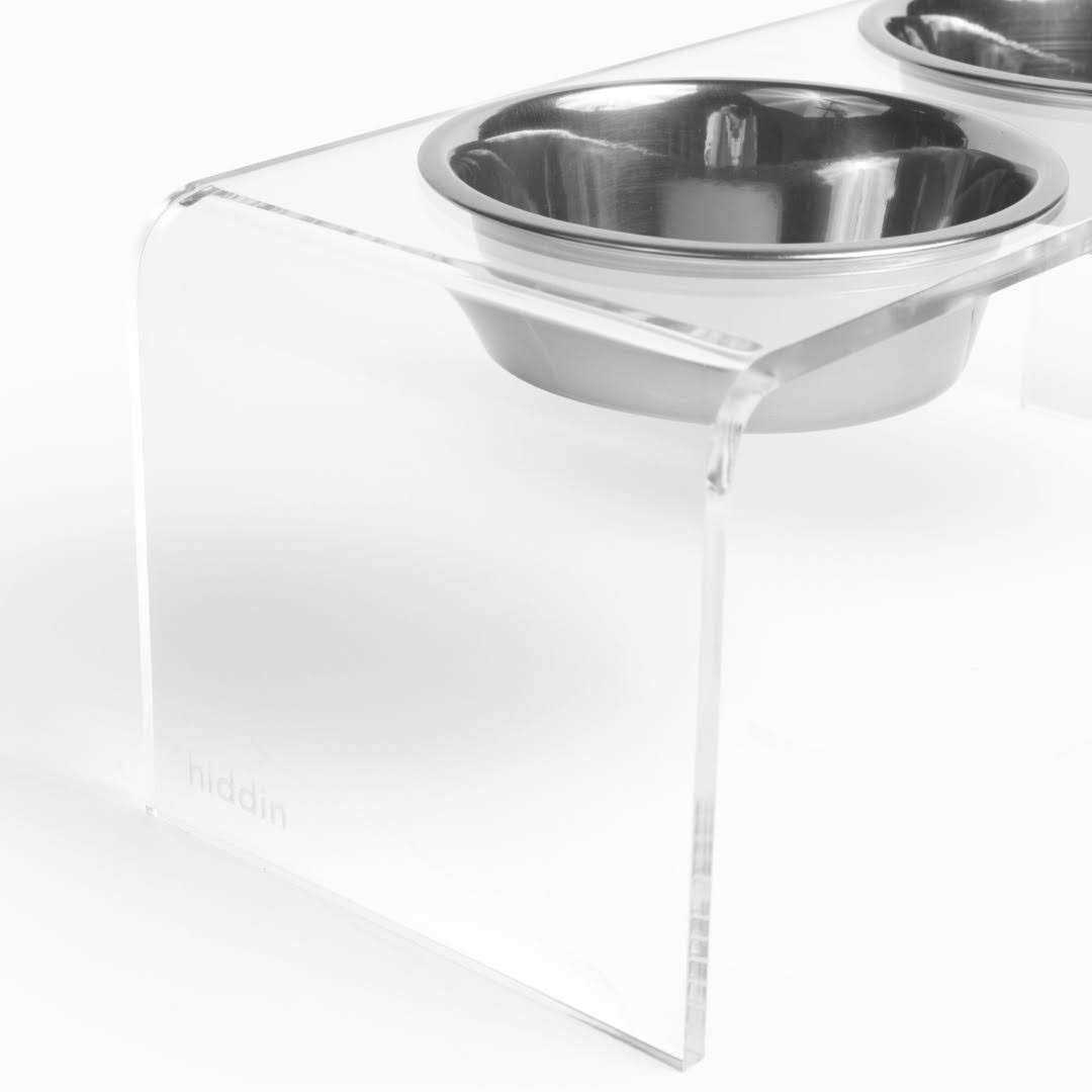 Clear Double Bowl Pet Feeder B18892