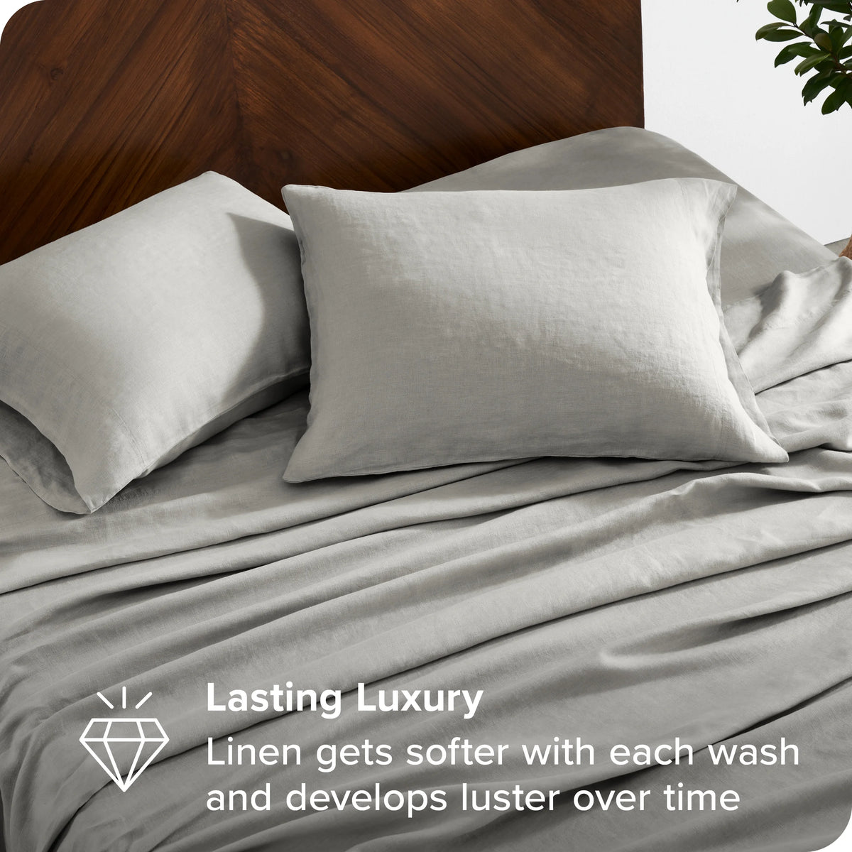 Linen Sheet Set Deep Pocket 4-Pieces Queen M19853
