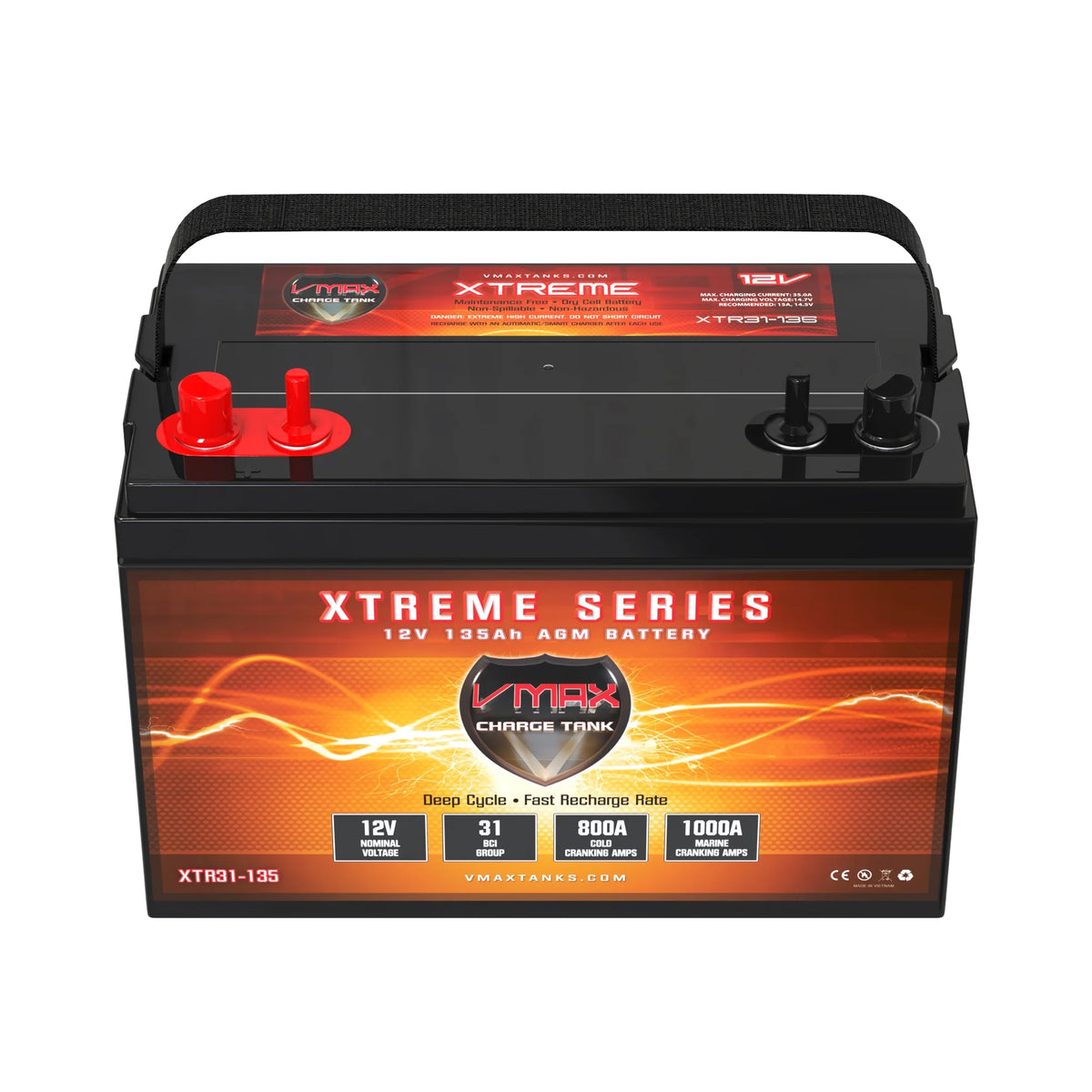 12V 135Ah Group 31 Deep Cycle AGM Battery S775