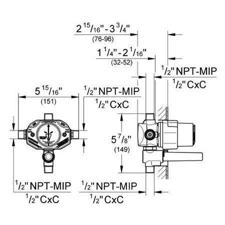 Universal Pressure Balance Rough-In Valve with Diverter V72932