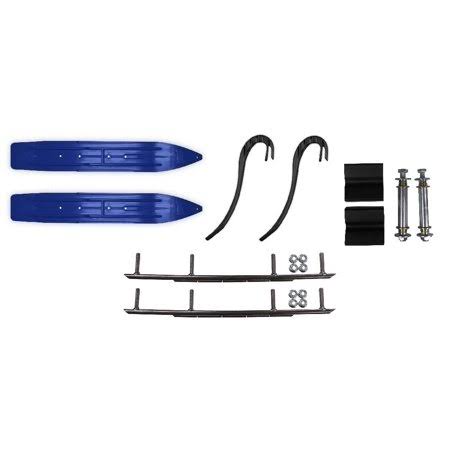Blue Hell Hound 7 1/4 inch Snowmobile Skis with 10 inch Round Bars Kit I324230