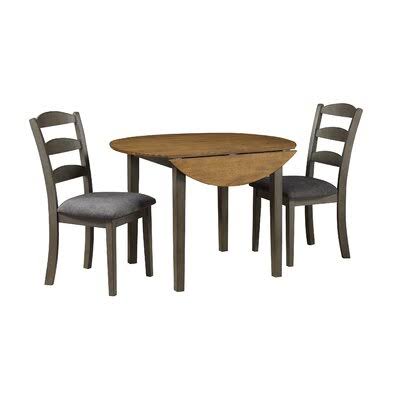 3 Piece Extendable Dining Set Brown Gray D707247