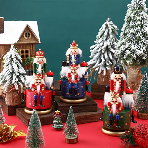 Nutcracker Music Box Wooden Nutcracker Soldier Toy Handmade Nutcracker Figures Christmas Nutcrackers Soldiers Wind up Musical Box Clockwork Christmas Music Box Z604