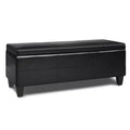Midnight Black Storage Ottoman Bench B189