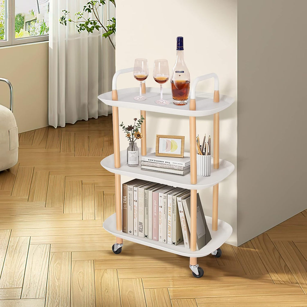 3-Tier Rolling Storage Cart with Lockable Wheels U680076