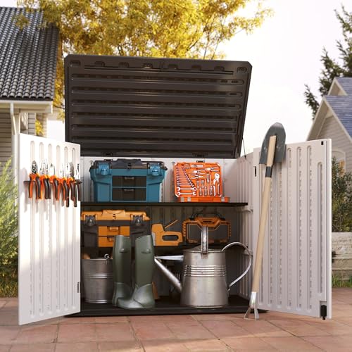 White 60 Cuft Plastic Outdoor Storage Shed E630833