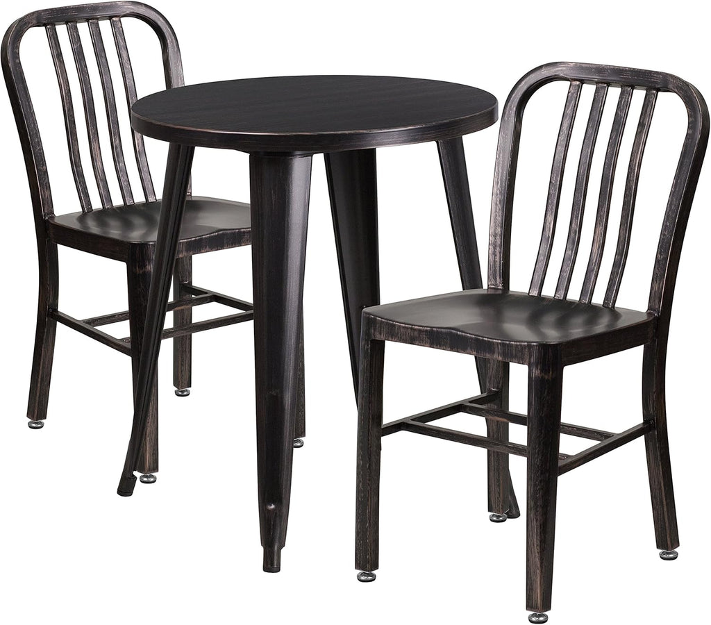 Green Metal Indoor-Outdoor Table Set with 2 Chairs E858