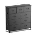 Black 9 Drawer Fabric Storage Dresser B8617
