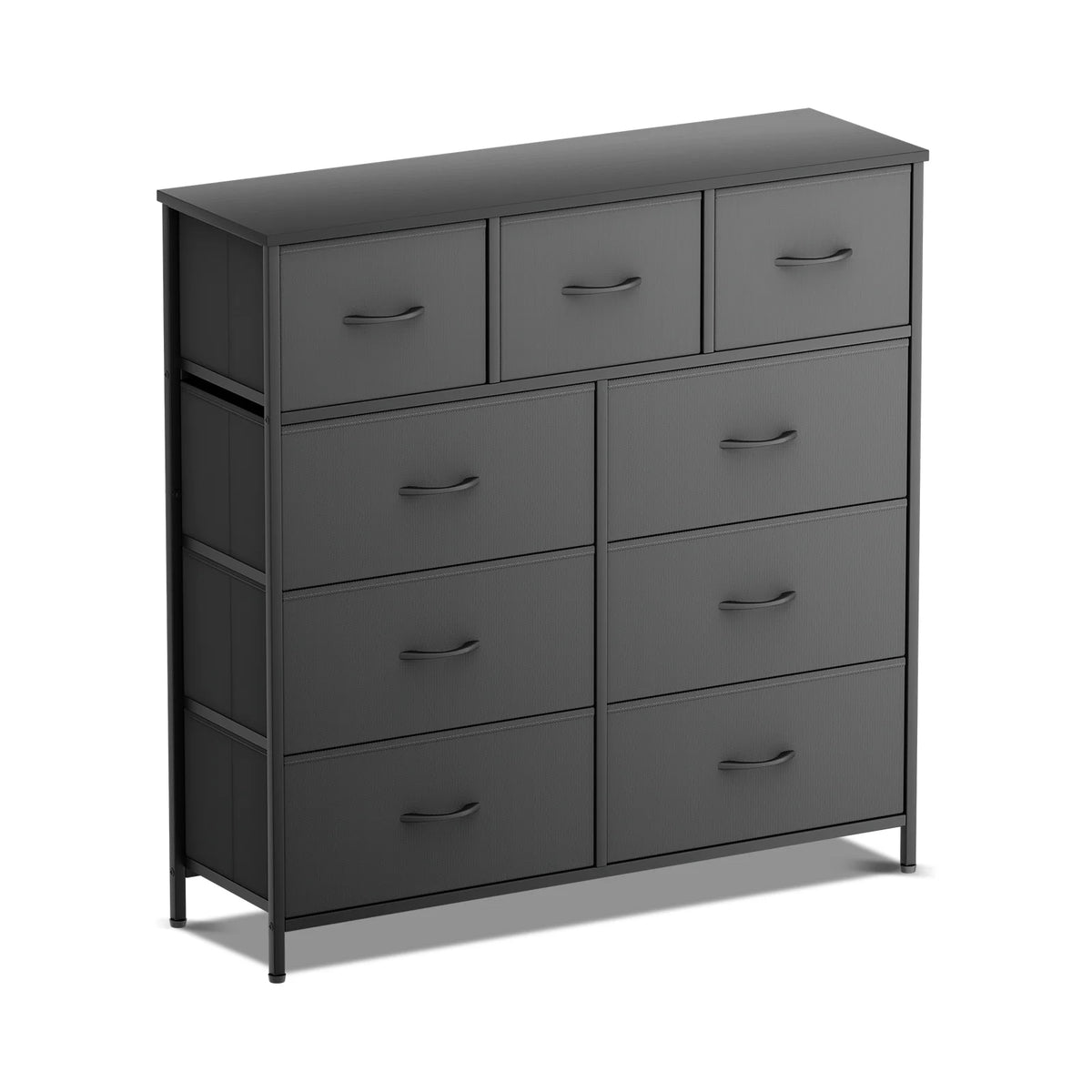Black 9 Drawer Fabric Storage Dresser B8617