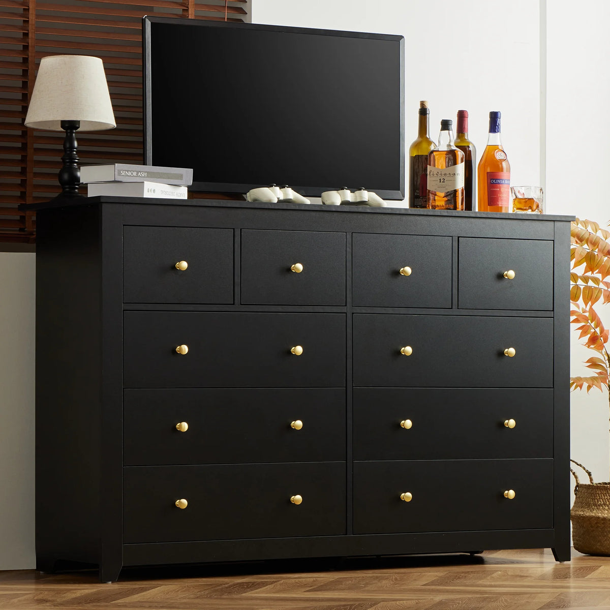 White 10 Drawer Wood Dresser S773110