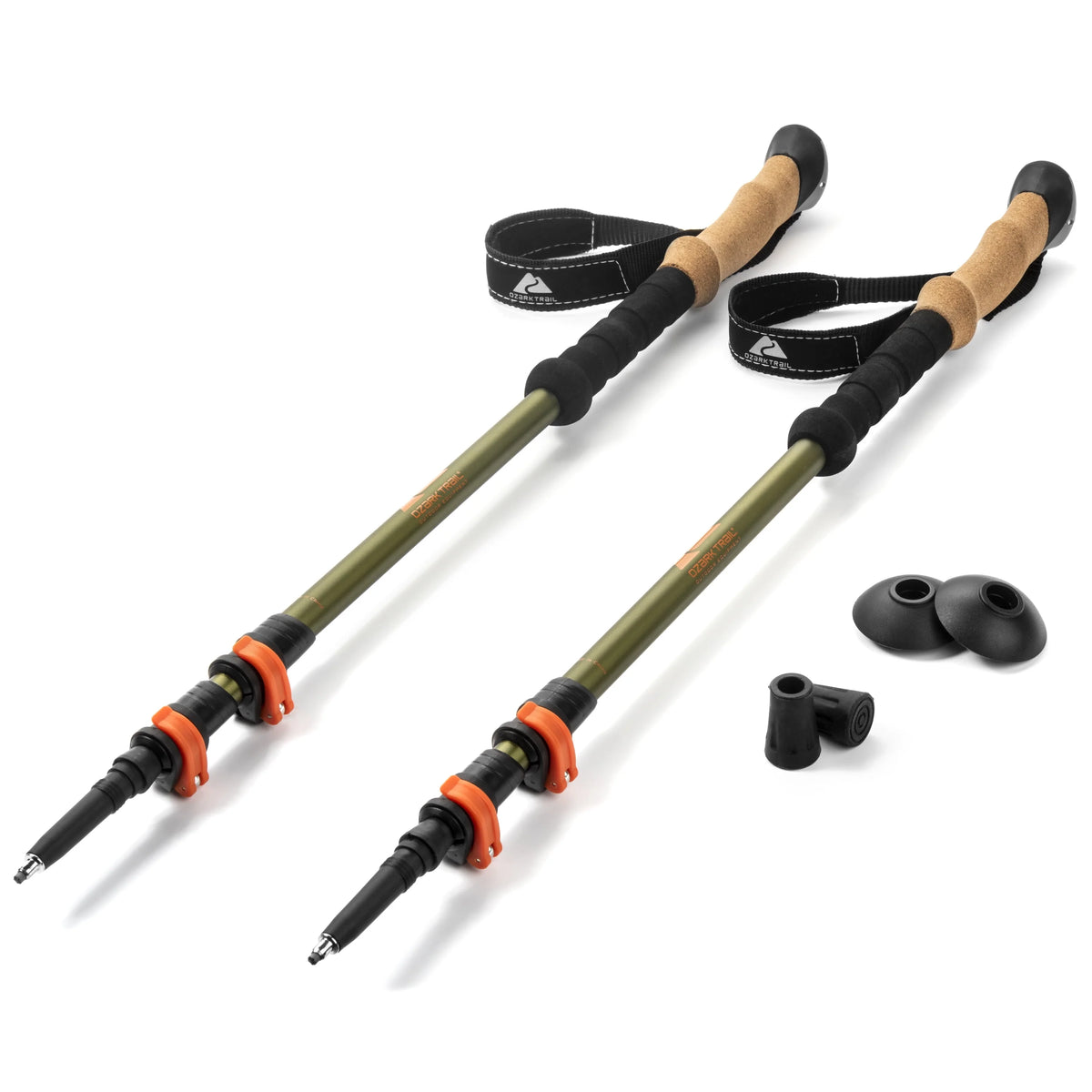 Aluminum Adjustable Quick Lock Trekking Poles Cork Grip 2-Pack Y6747