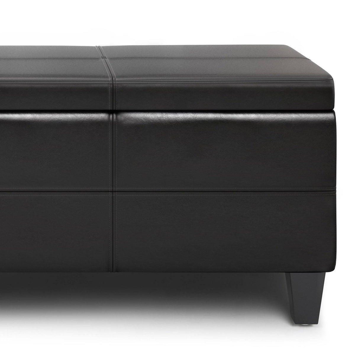 Midnight Black Storage Ottoman Bench B189