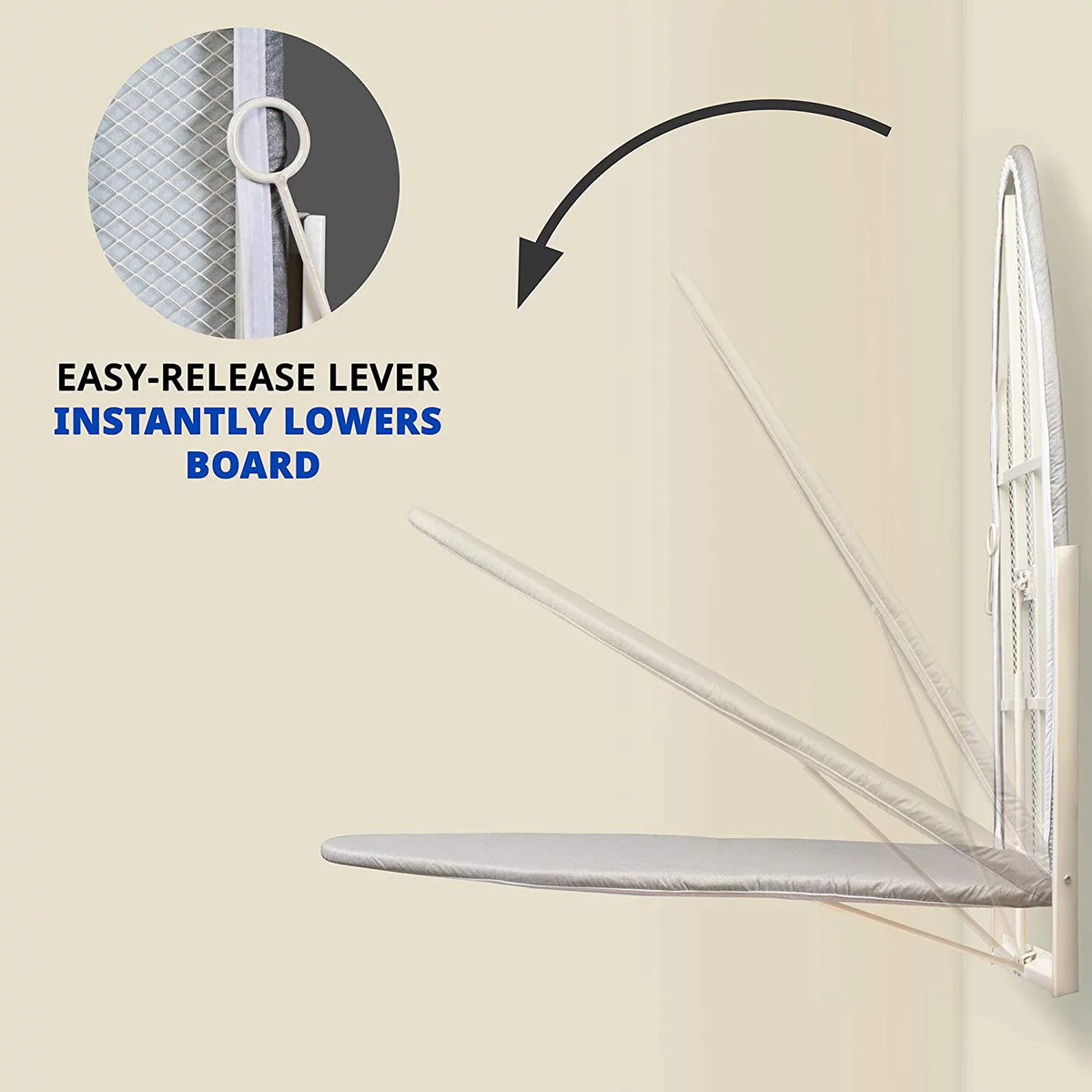Wall-Mounted Foldable Ironing Board with Cotton Cover R3126