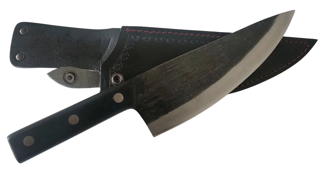 Hand Forged Butcher Knife with Leather Sheath P441554