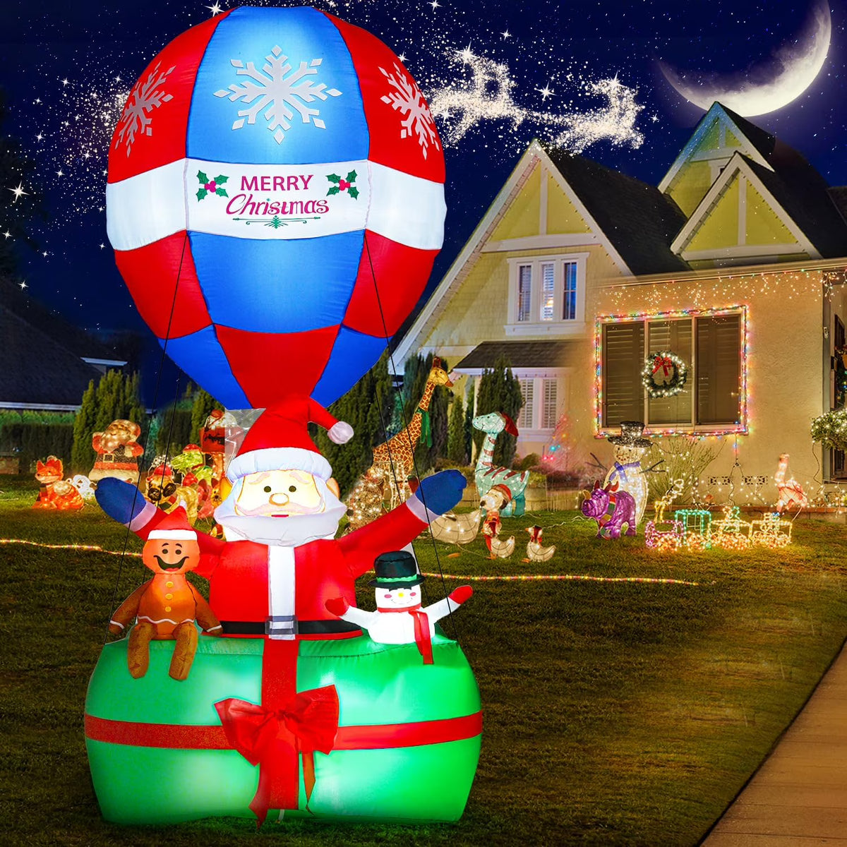 LED Lighted Santa Christmas Inflatables Yard Decoration Z5450