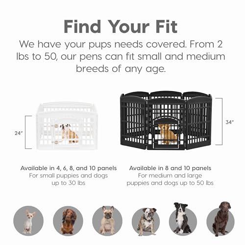 White 8-Panel Dog Playpen Y7200