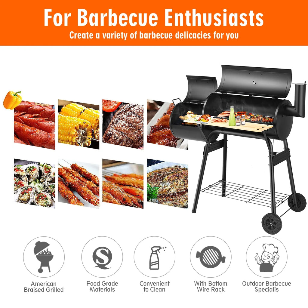 Outdoor BBQ Charcoal Grill Smoker P219