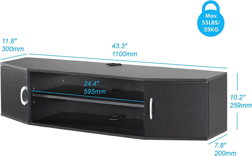 Wall Mounted Floating TV Stand with Storage Cabinets C36459