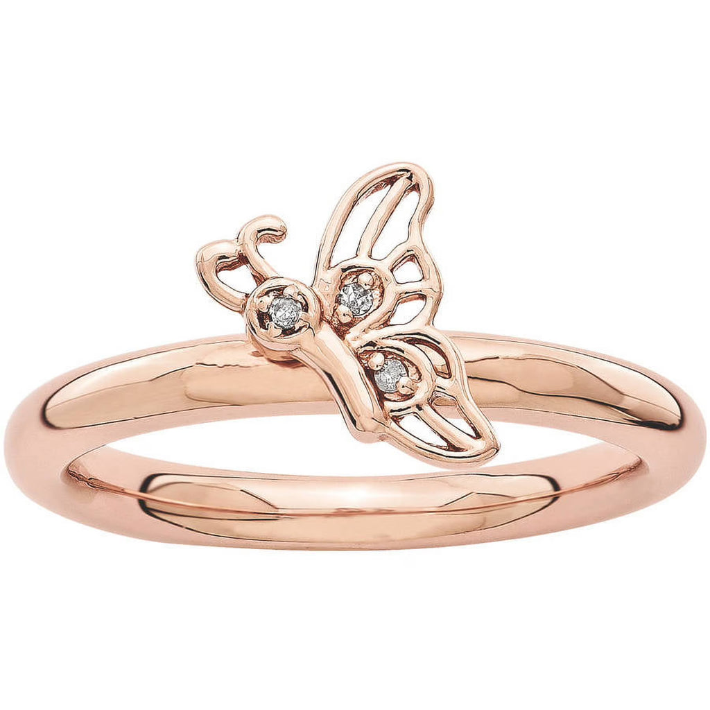 Pink-Plated Butterfly Ring W4345