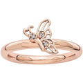 Pink-Plated Butterfly Ring W4345