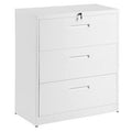 White 3 Drawer Metal File Cabinet T987