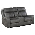 Grey Upholstered Reclining Loveseat D9472